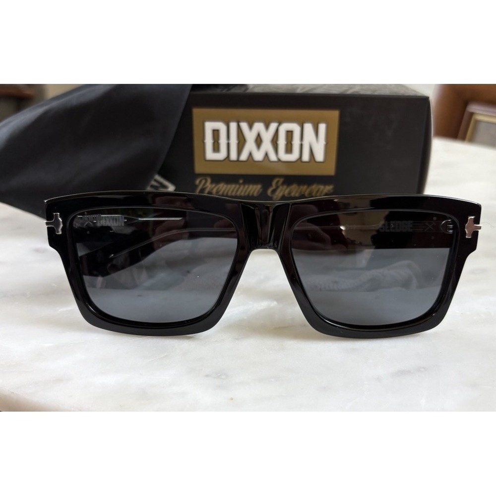 Dixxon Flannel Sledge Sunglasses - Black/ Gray New In Box Handmade Italy 60.19